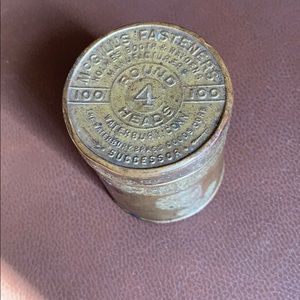 McGill’s Fasteners brass tin with lid. 20’s? 30’s?